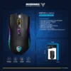 MOUSE MICRONICS KRIPTON GAMER MIC GM801-3M BT, WIFI, RECARGABLE RGB 4800DPI8B. BLACK