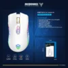 MOUSE MICRONICS KRIPTON GAMER MIC GM801W-3M BT, WIFI, RECARGABLE RGB 4800DPI8B. WHITE