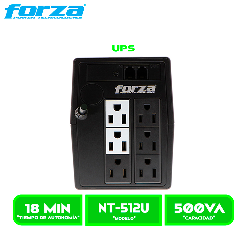 UPS FORZA 500VA MOD. NT-512U 250W 220V 6TOMAS