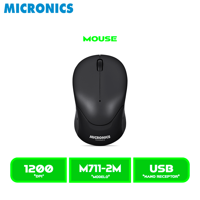 MOUSE MICRONICS TRAVELER 2 MIC M711-2M WIRELESS, BT. BLACK