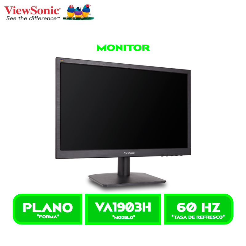 MONITOR VIEW SONIC LED 18.5 MD. (VA1903H) 1366X768,VGA-HDMI.