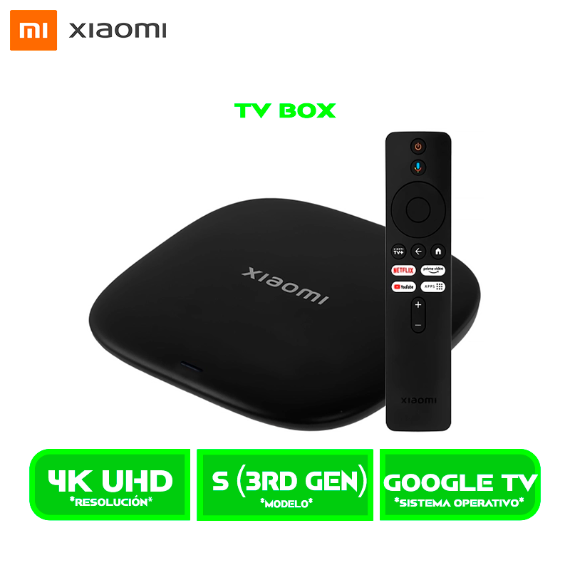 TV BOX XIAOMI BOX S 4K ULTRA-HD 3RD GEN. MDZ-32-AA DE 32GB 2GB RAM BLACK/NEGRO