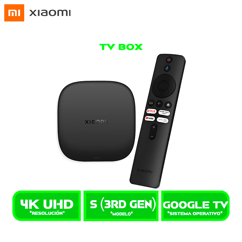 TV BOX XIAOMI BOX S 4K ULTRA-HD 3RD GEN. MDZ-32-AA DE 32GB 2GB RAM BLACK/NEGRO
