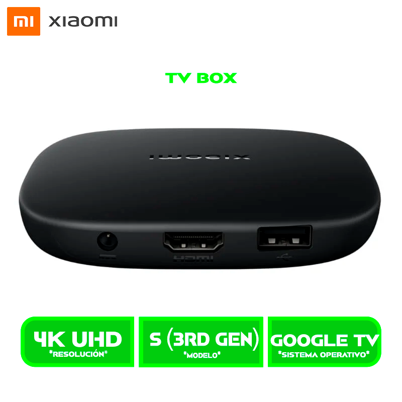 TV BOX XIAOMI BOX S 4K ULTRA-HD 3RD GEN. MDZ-32-AA DE 32GB 2GB RAM BLACK/NEGRO