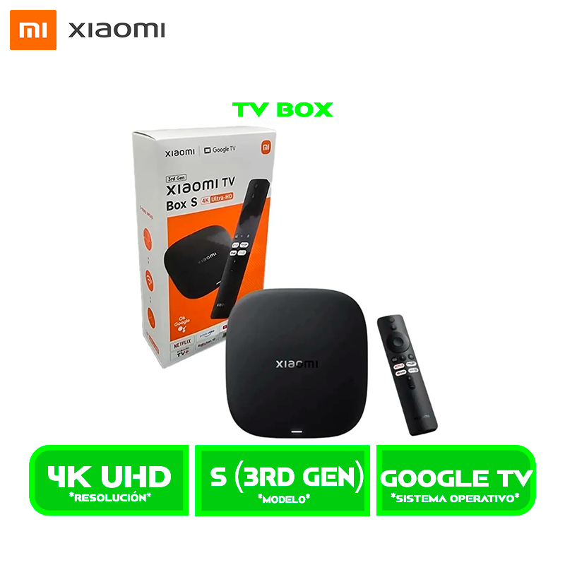 TV BOX XIAOMI BOX S 4K ULTRA-HD 3RD GEN. MDZ-32-AA DE 32GB 2GB RAM BLACK/NEGRO