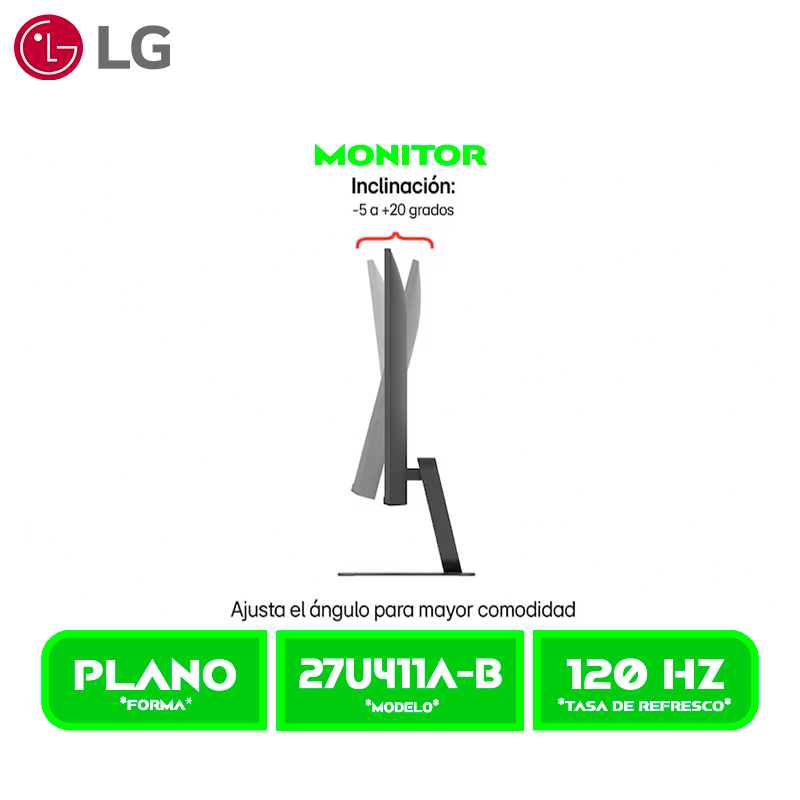MONITOR LG 27" ( 27U411A-B ) PANEL IPS, 120HZ - 1MS MBR, HDMI - VGA HDR10, 99% sRGB, Borderless