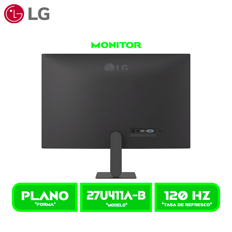 MONITOR LG 27" ( 27U411A-B ) PANEL IPS, 120HZ - 1MS MBR, HDMI - VGA HDR10, 99% sRGB, Borderless