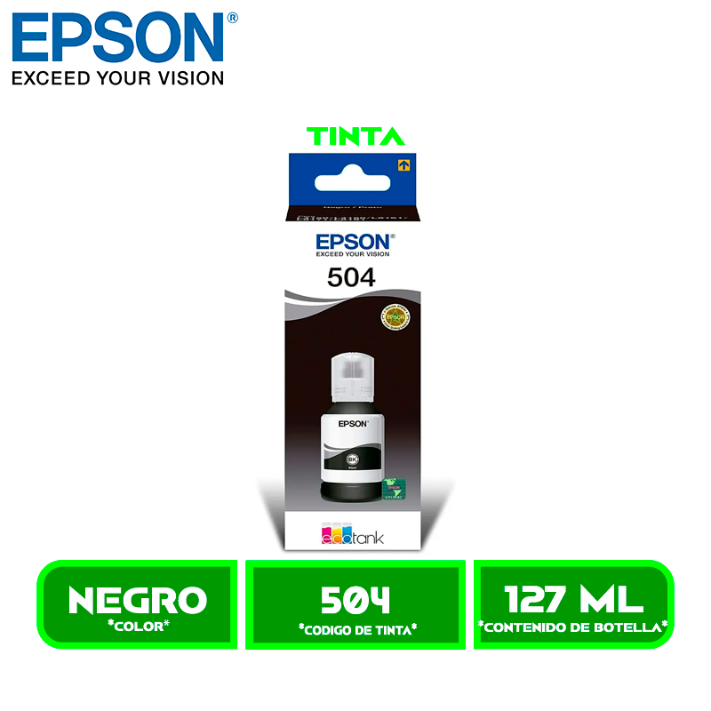 TINTA EPSON T504120 BLACK P/L4150/L4160//L6161/L6171/L6191