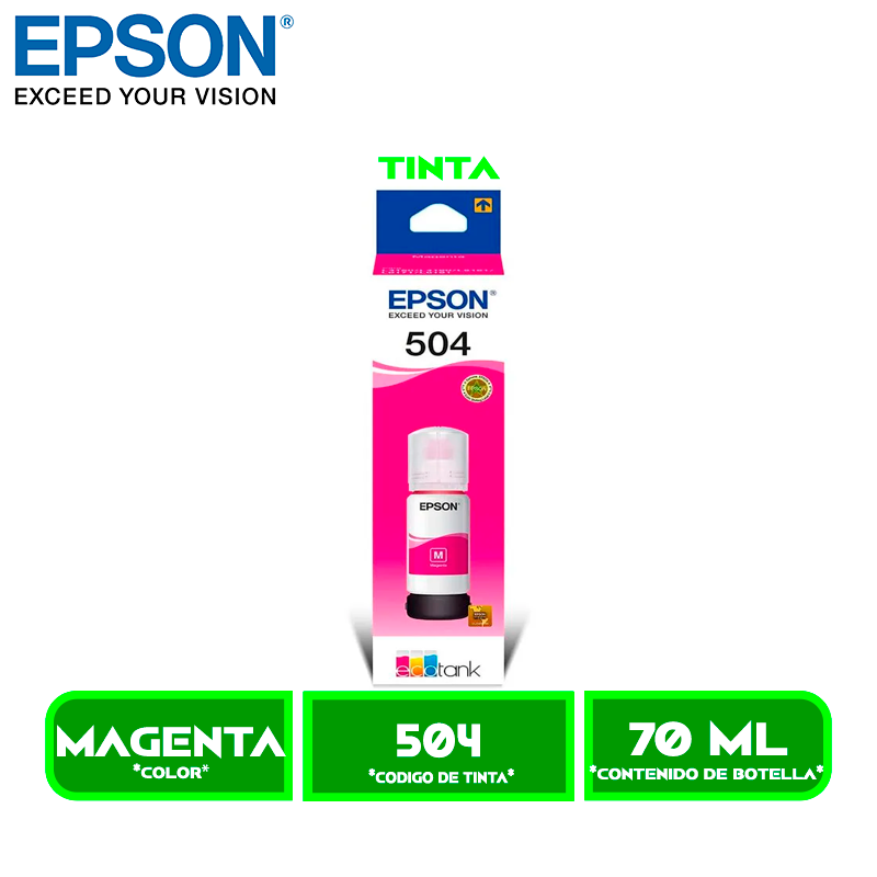 TINTA EPSON T504320 MAGENTA P/L4150/L4160//L6161/L6171/L6191