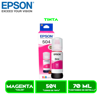 TINTA EPSON T504320 MAGENTA P/L4150/L4160//L6161/L6171/L6191