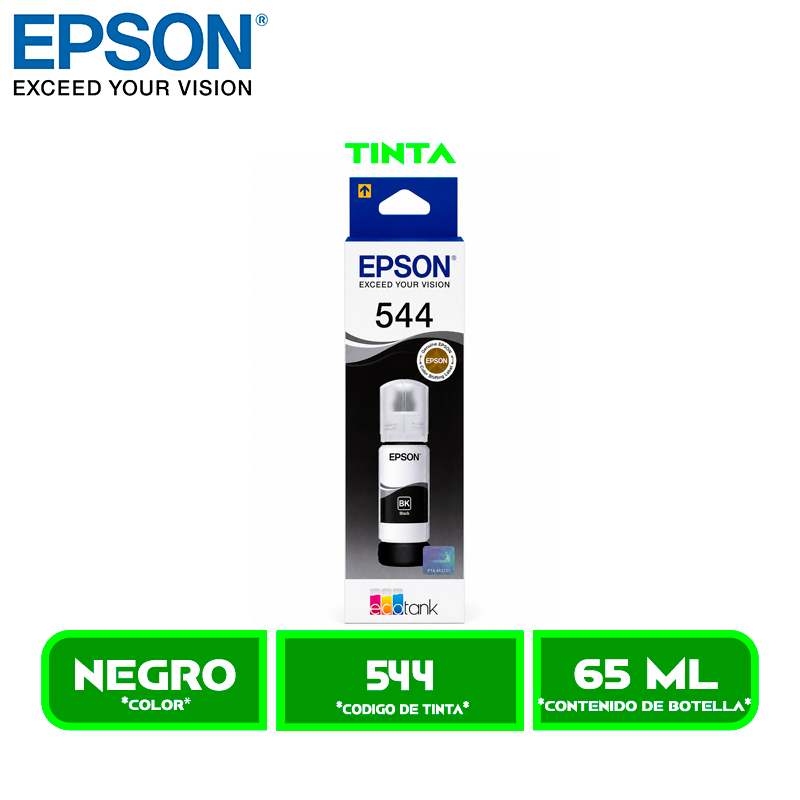 TINTA EPSON T544120-AL NEGRO P L1110/L3110/L3150/L3160/L5190