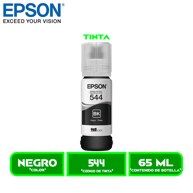 TINTA EPSON T544120-AL NEGRO P L1110/L3110/L3150/L3160/L5190