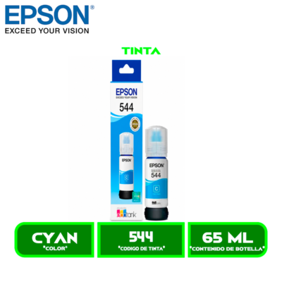 544 cyan 1 TINTA EPSON T544220-AL CYAN P L1110/L3110/L3150/L3160/L5190