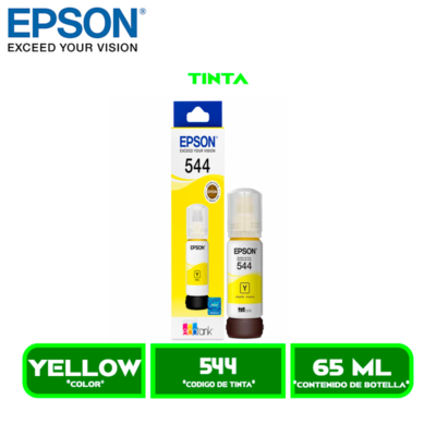 544 yellow TINTA EPSON T544420-AL YELLOW P L1110/L3110/L3150/L3160/L5190
