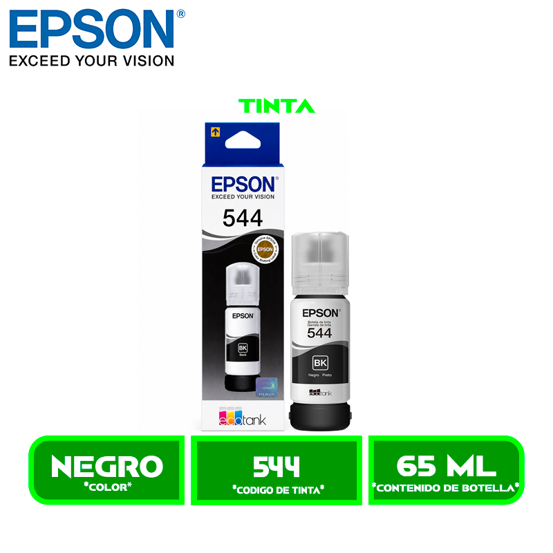 TINTA EPSON T544120-AL NEGRO P L1110/L3110/L3150/L3160/L5190