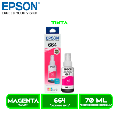 TINTA EPSON T664320 MAGENTA P/L395/L495/L575