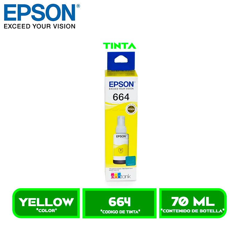 TINTA EPSON T664420 YELLOW P/L395/L495/L575