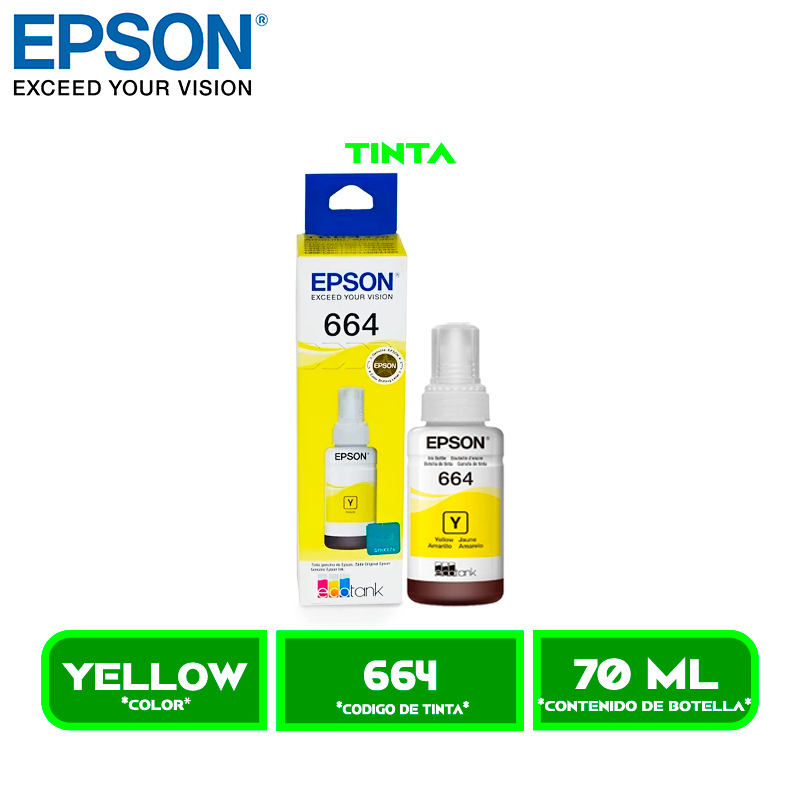 TINTA EPSON T664420 YELLOW P/L395/L495/L575