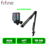 MICROFONO FIFINE AMPLIGAME A6T RGB CON SOPORTE DE BRAZO BLACK/NEGRO