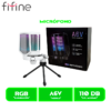 MICROFONO FIFINE AMPLIGAME A6V RGB CONDENSADOR USB WHITE/BLANCO
