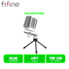 MICROFONO FIFINE AMPLIGAME A6V RGB CONDENSADOR USB WHITE/BLANCO