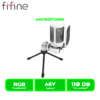 MICROFONO FIFINE AMPLIGAME A6V RGB CONDENSADOR USB WHITE/BLANCO