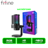 MICRÓFONO FIFINE GAMER A8 CONDENSADOR USB, RGB, MUTE Y MONITOREO BLACK/NEGRO