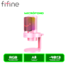MICRÓFONO FIFINE GAMER A8 CONDENSADOR USB, RGB, MUTE Y MONITOREO PINK/ROSADO
