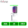 MICRÓFONO FIFINE GAMER A8 CONDENSADOR USB, RGB, MUTE Y MONITOREO WHITE/BLANCO
