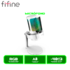 MICRÓFONO FIFINE GAMER A8 CONDENSADOR USB, RGB, MUTE Y MONITOREO WHITE/BLANCO
