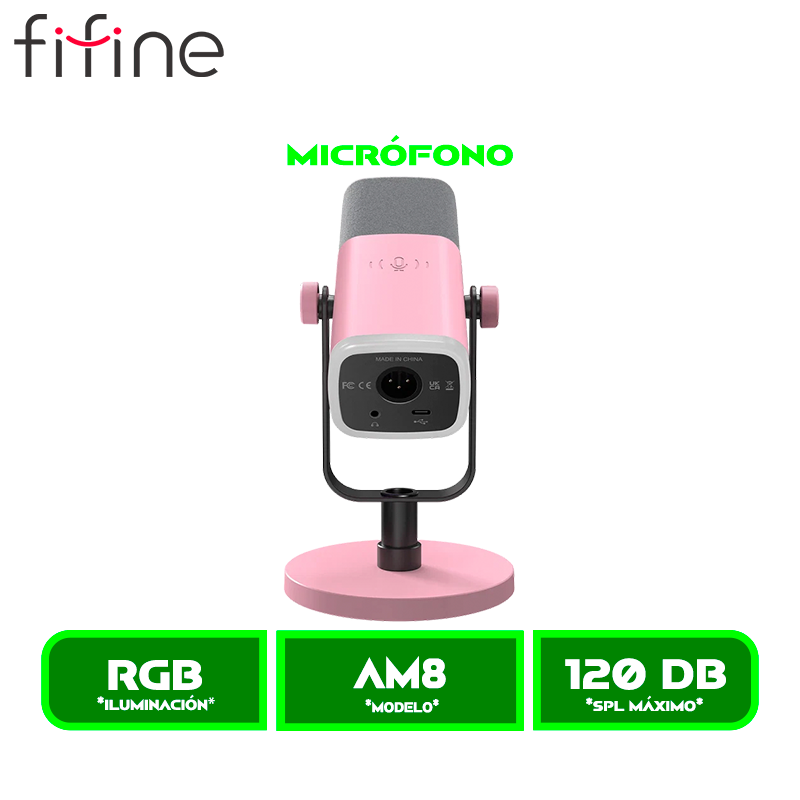 MICROFONO FIFINE AM8 DINAMICO PINK/ROSADO