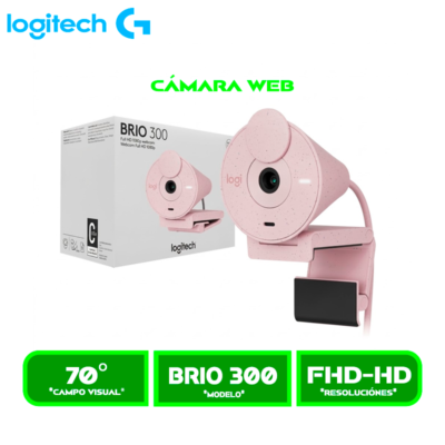 CAMARA LOGITECH BRIO 300 FHD 1080P USB-C ROSE (960-001446)