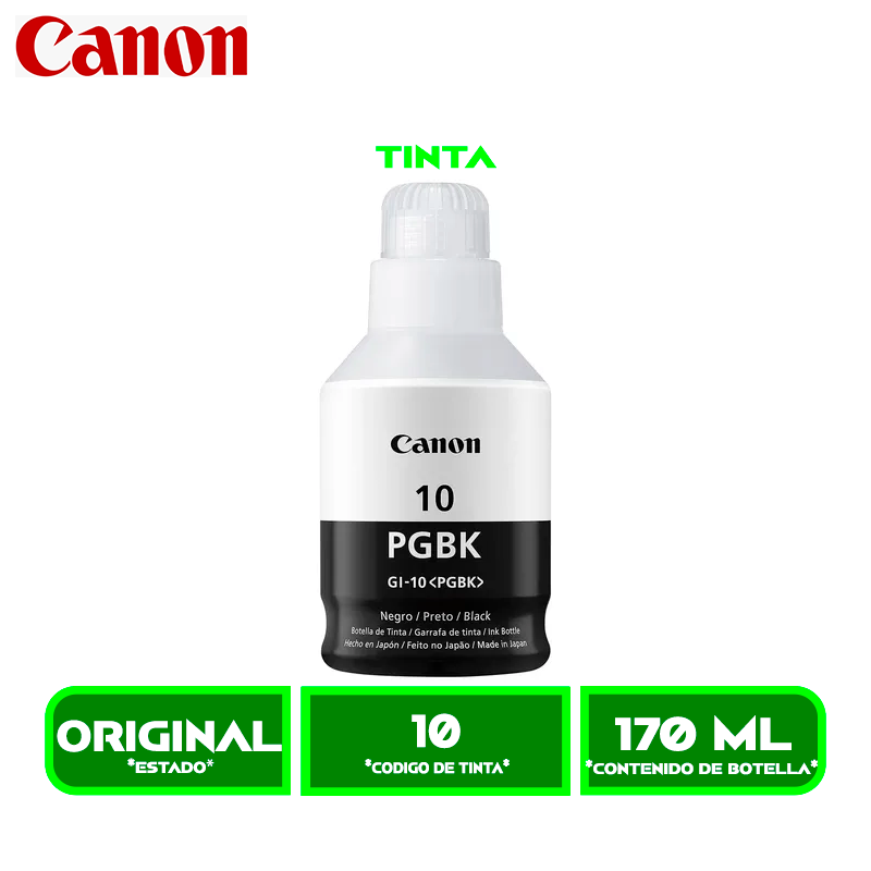 TINTA CANON GI-10<N> NEGRO (G5010/G6010/G7010)