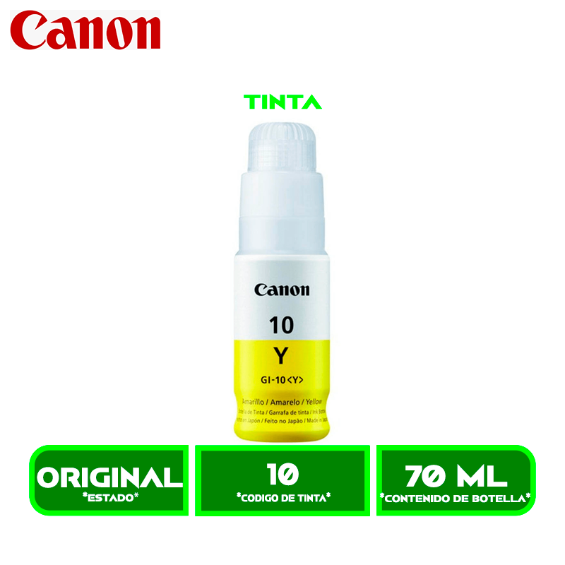 TINTA CANON GI-10<Y> YELLOW (G5010/G6010/G7010)