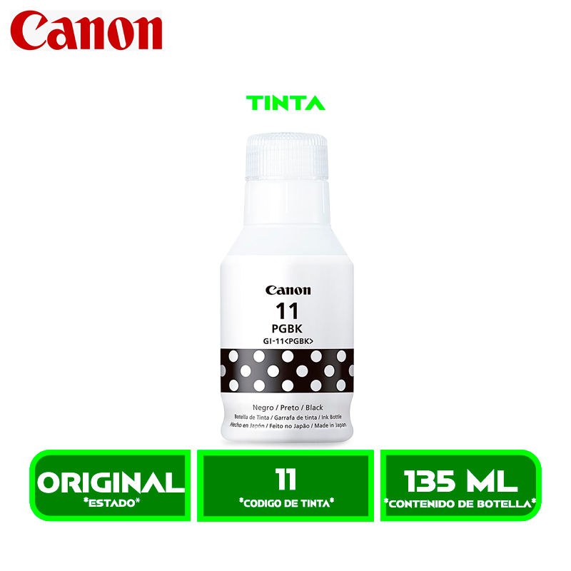 TINTA CANON GI-11<N> NEGRO (G2160/G3160/G4170)