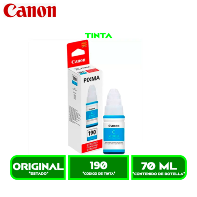TINTA CANON GI-190<C> CYAN (G2100/G3100/G3110/G4110)
