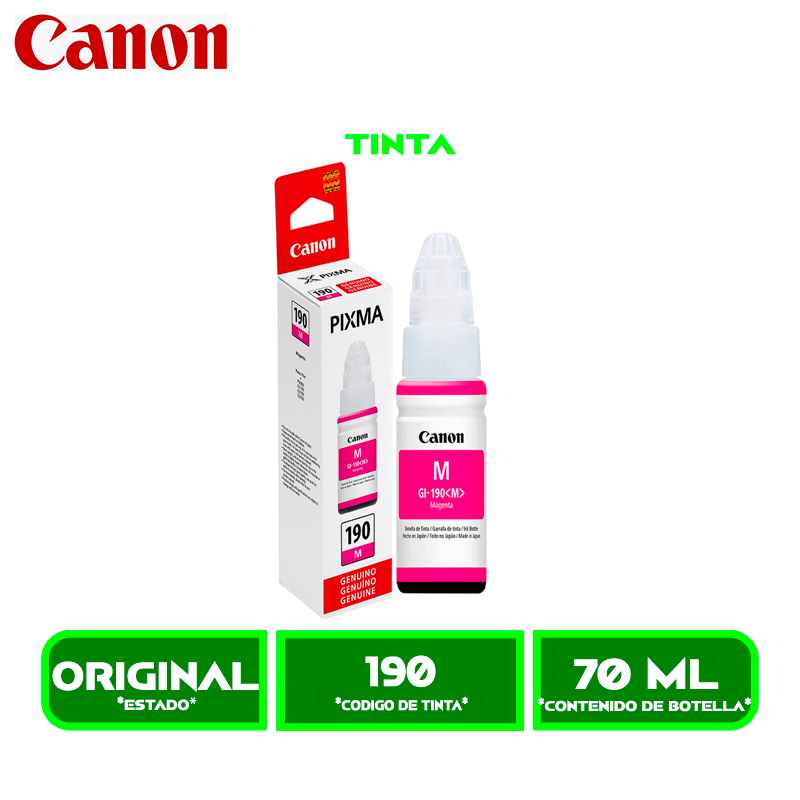 TINTA CANON GI-190<M> MAGENTA (G2100/G3100/G3110/G4110)
