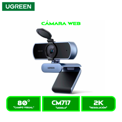 CAMARA UGREEN 2K FHD 30 FPS AUTOMATIC FOCUS (CM717)- 25442 BLACK
