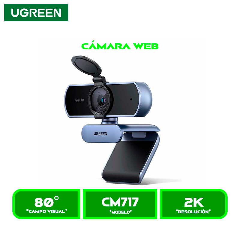 CAMARA UGREEN 2K FHD 30 FPS AUTOMATIC FOCUS (CM717)- 25442 BLACK