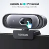 CAMARA UGREEN 2K 30fps CON MICROFONO DUAL Y ENFOQUE AUTOMATICO (CM778) 35626 BLACK