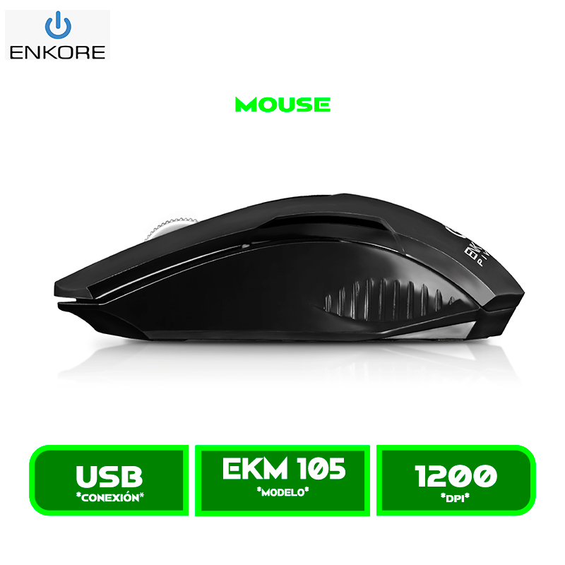 EKM 105 2 MOUSE ENKORE PIVOT EKM 105 USB 1200 DPI BLACK