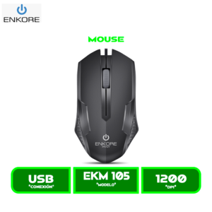 EKM 105 MOUSE ENKORE PIVOT EKM 105 USB 1200 DPI BLACK
