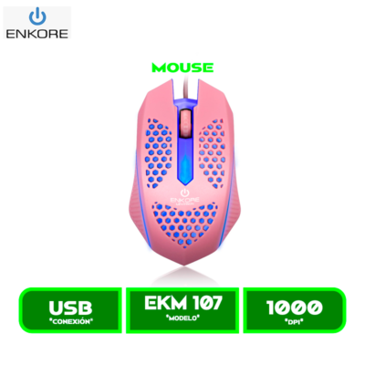 MOUSE ENKORE LEVITRON EKM107 PINK USB