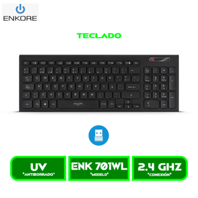 TECLADO MULTIMEDIA ENKORE EXCEL ENK 701WL WIFI