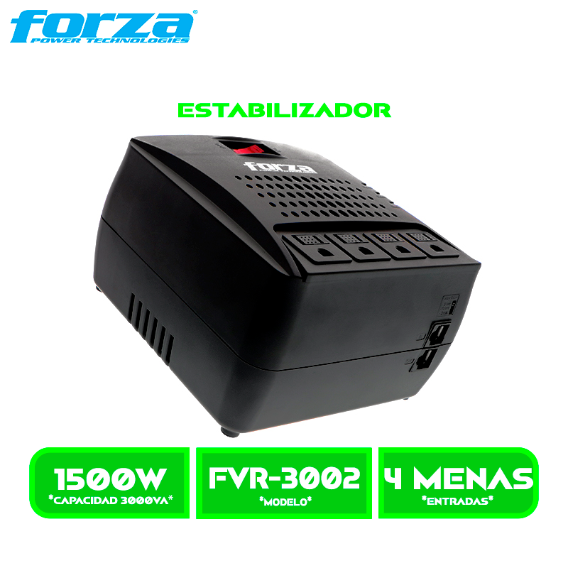 ESTABILIZADOR FORZA AVR FVR-3002 3000VA 1500W 4 OUT