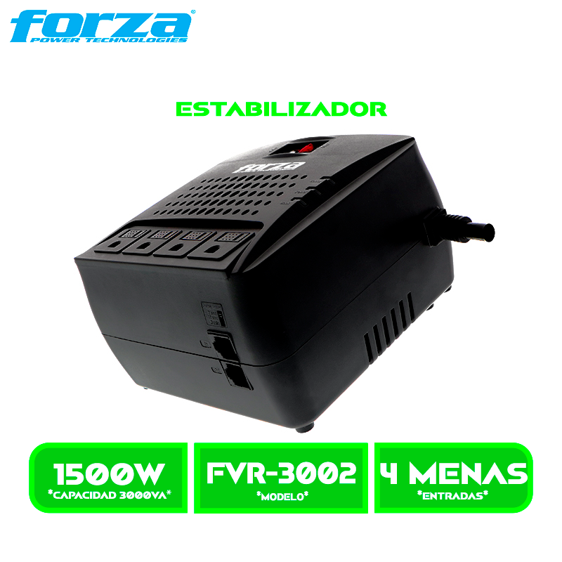 ESTABILIZADOR FORZA AVR FVR-3002 3000VA 1500W 4 OUT