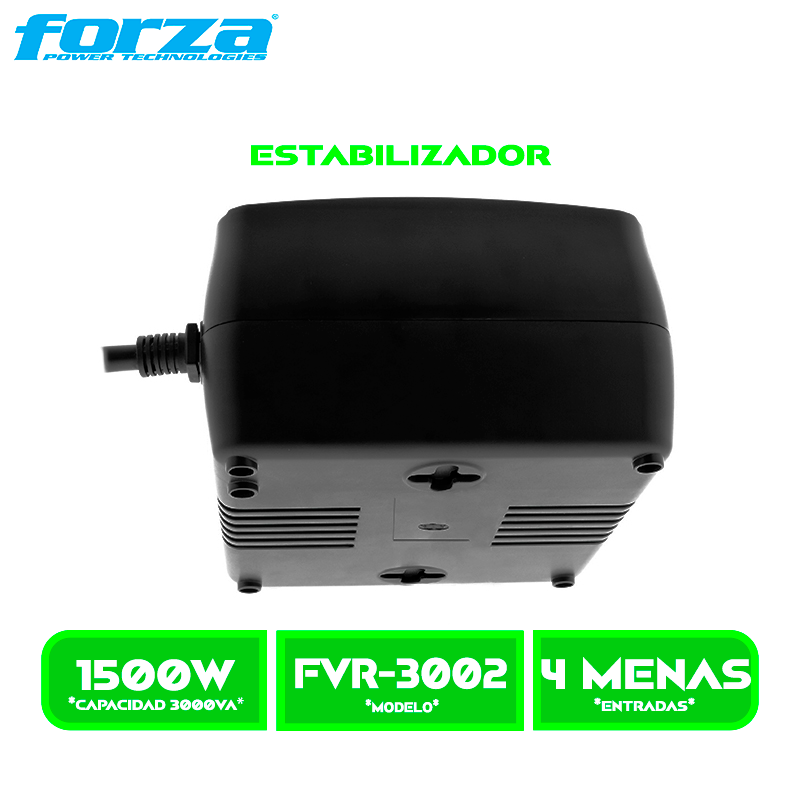 ESTABILIZADOR FORZA AVR FVR-3002 3000VA 1500W 4 OUT