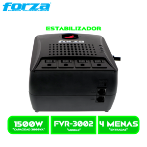 FVR-3002 ESTABILIZADOR FORZA AVR FVR-3002 3000VA 1500W 4 OUT