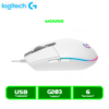 MOUSE LOGITECH G203 LIGHTSYNC OPTICAL 8000 DPI RGB WHITE (910-005791)