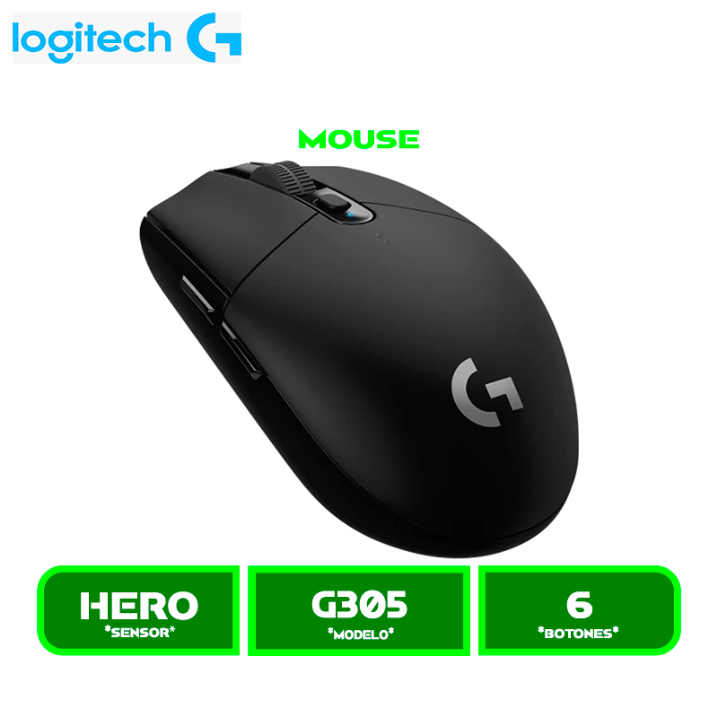 MOUSE LOGITECH G305 LIGTHSPEED WIRELESS BLACK (910-005281)